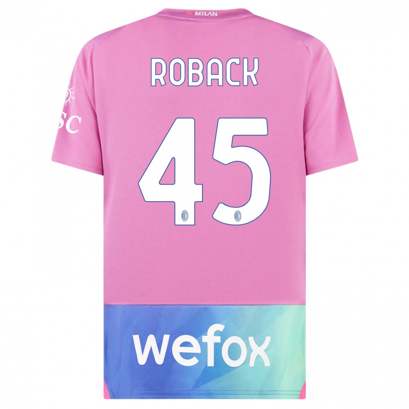 Kandiny Mujer Camiseta Emil Roback #45 Rosado Morado Equipación Tercera 2023/24 La Camisa México