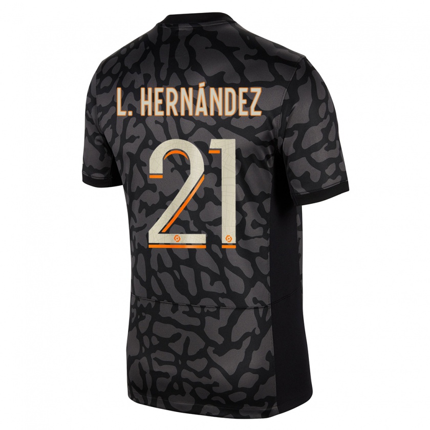 Kandiny Donna Maglia Lucas Hernández #21 Nero Kit Gara Third 2023/24 Maglietta