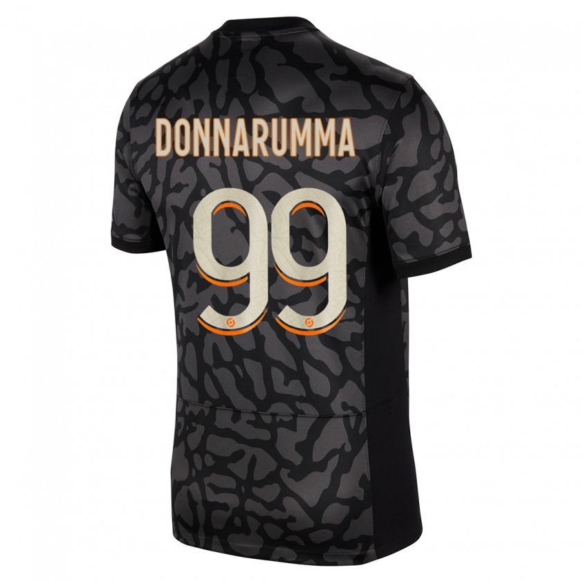 Kandiny Donna Maglia Gianluigi Donnarumma #99 Nero Kit Gara Third 2023/24 Maglietta