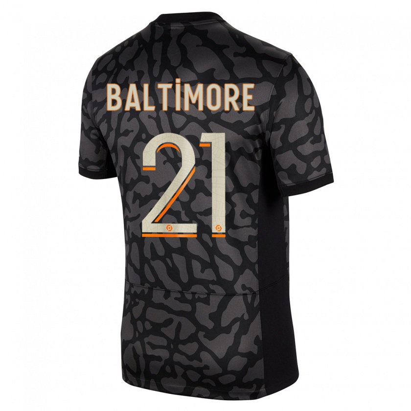 Kandiny Donna Maglia Sandy Baltimore #21 Nero Kit Gara Third 2023/24 Maglietta