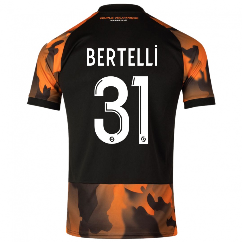 Kandiny Dames Ugo Bertelli #31 Zwart Oranje Thuisshirt Derde Tenue 2023/24 T-Shirt België