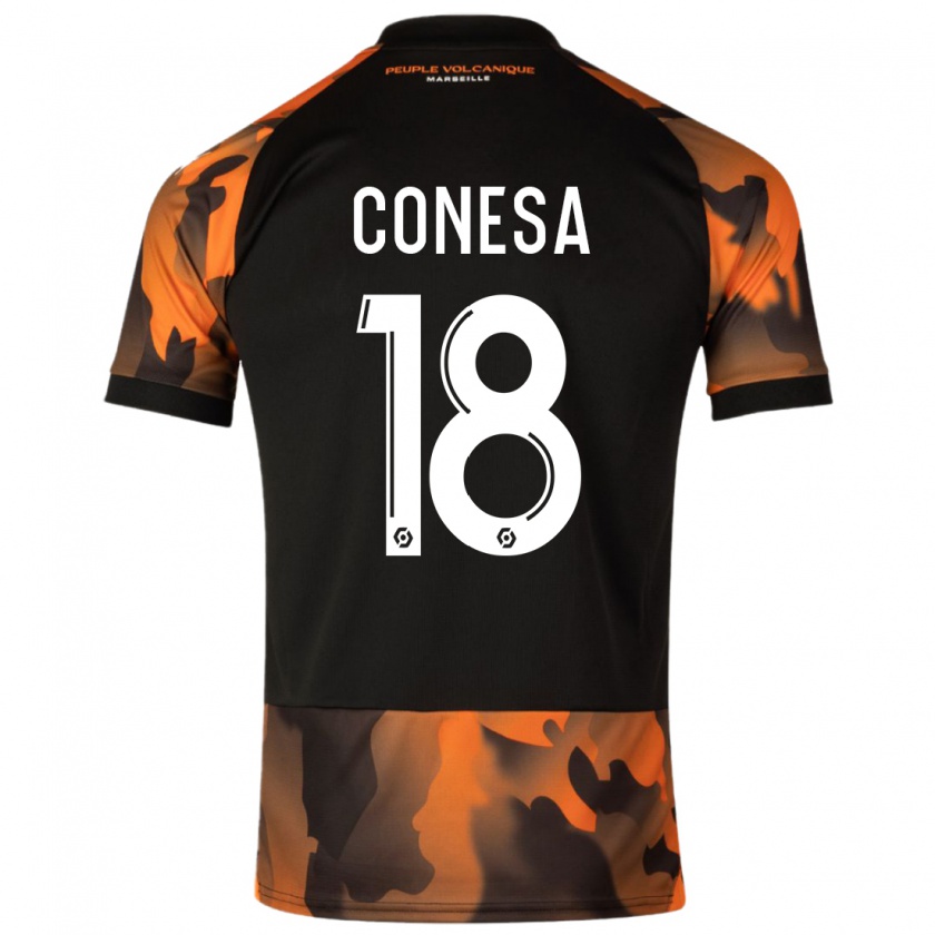 Kandiny Dames Anna Conesa #18 Zwart Oranje Thuisshirt Derde Tenue 2023/24 T-Shirt België