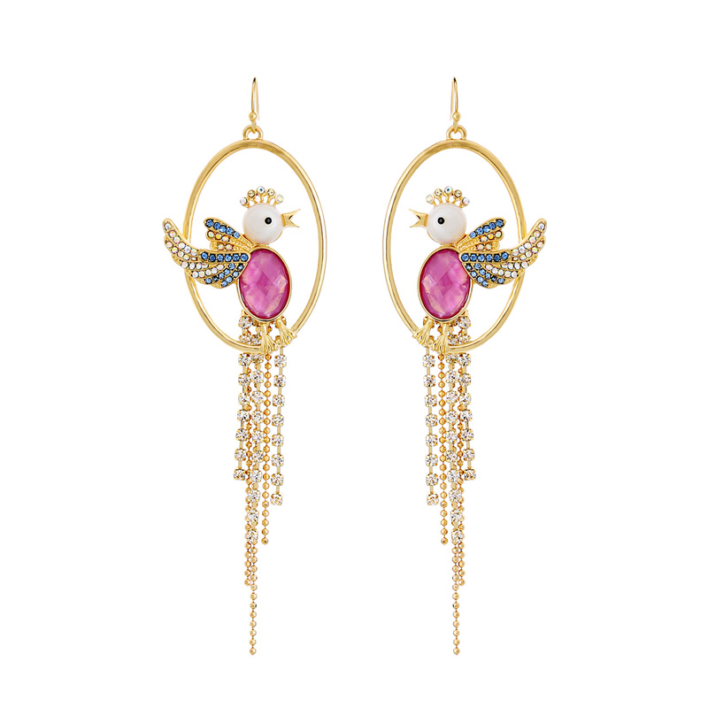 Kandiny - Diamond bird tassel Earrings 00666