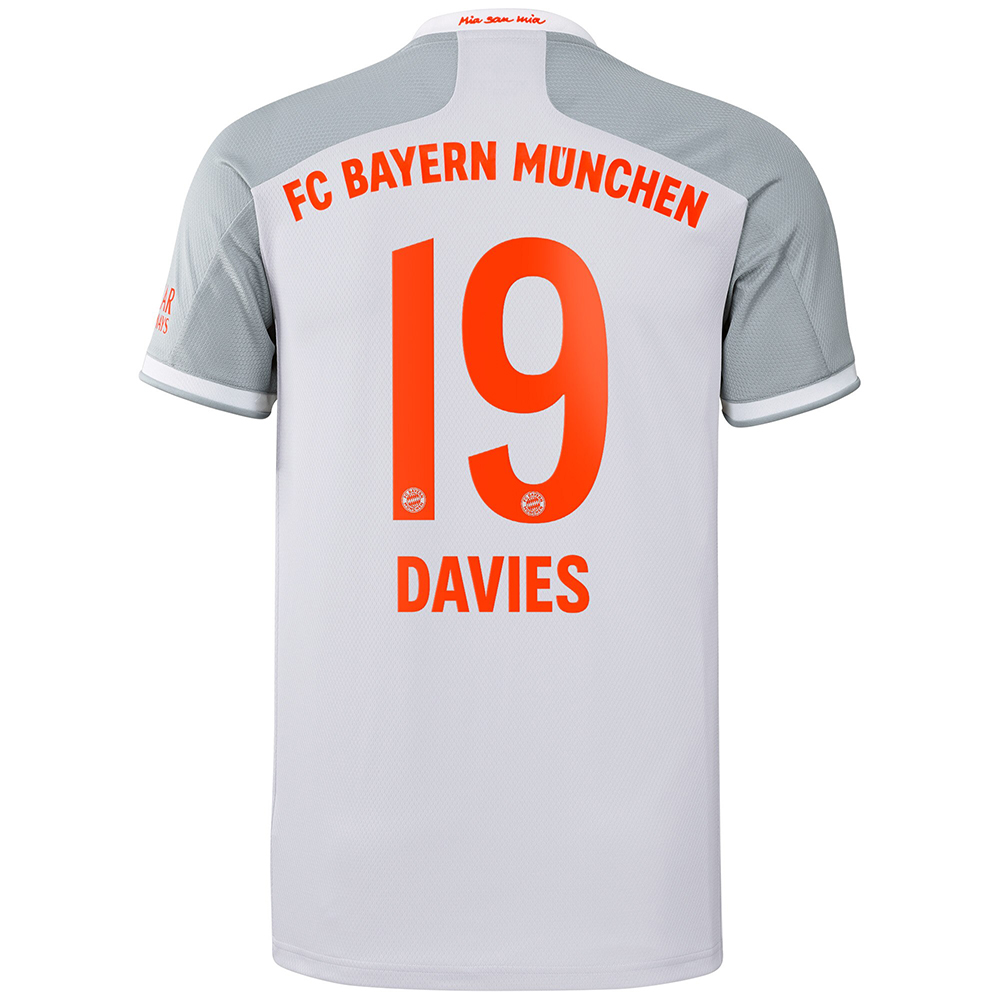 Bambino Calcio Alphonso Davies #19 Kit Gara Away Grigio Maglia 2020/21 Camicia