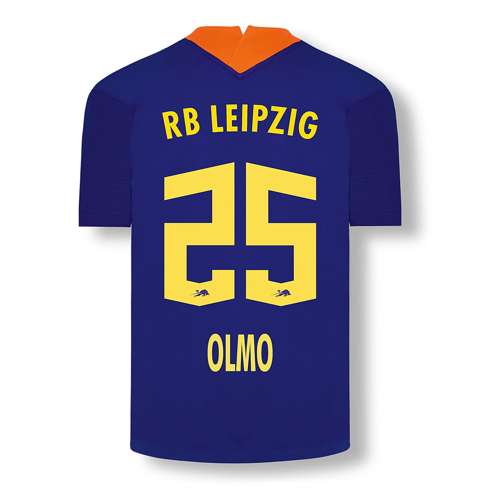 Bambino Calcio Dani Olmo #25 Kit Gara Away Blu Elettrico Maglia 2020/21 Camicia