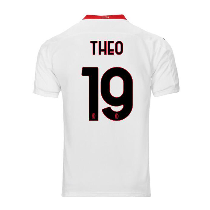 Bambino Calcio Theo Hernandez #19 Kit Gara Away Bianco Maglia 2020/21 Camicia