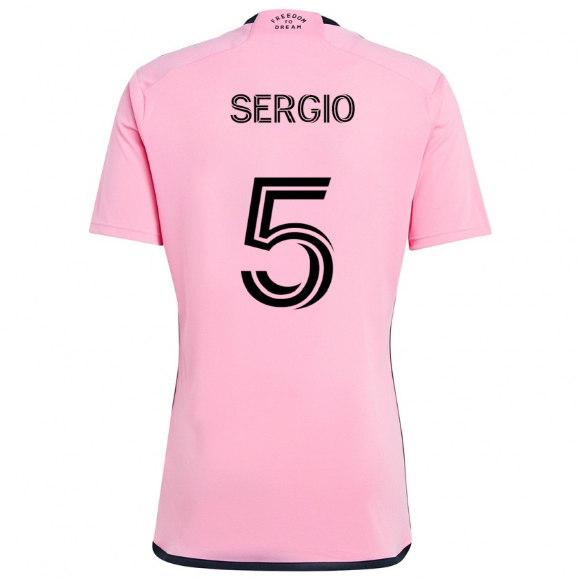 Kandiny Kinderen Sergio Busquets #5 Roze Thuisshirt Thuistenue 2024/25 T-Shirt België