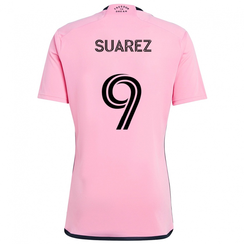 Kandiny Kinderen Luis Suárez #9 Roze Thuisshirt Thuistenue 2024/25 T-Shirt België