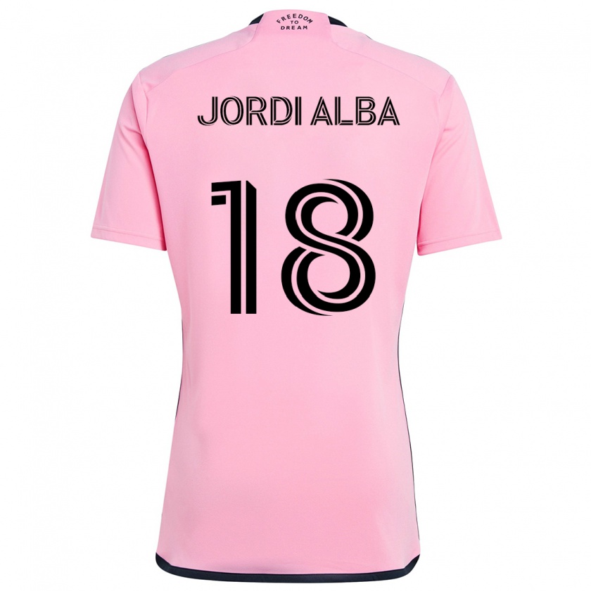 Kandiny Niño Camiseta Jordi Alba #18 Rosa 1ª Equipación 2024/25 La Camisa