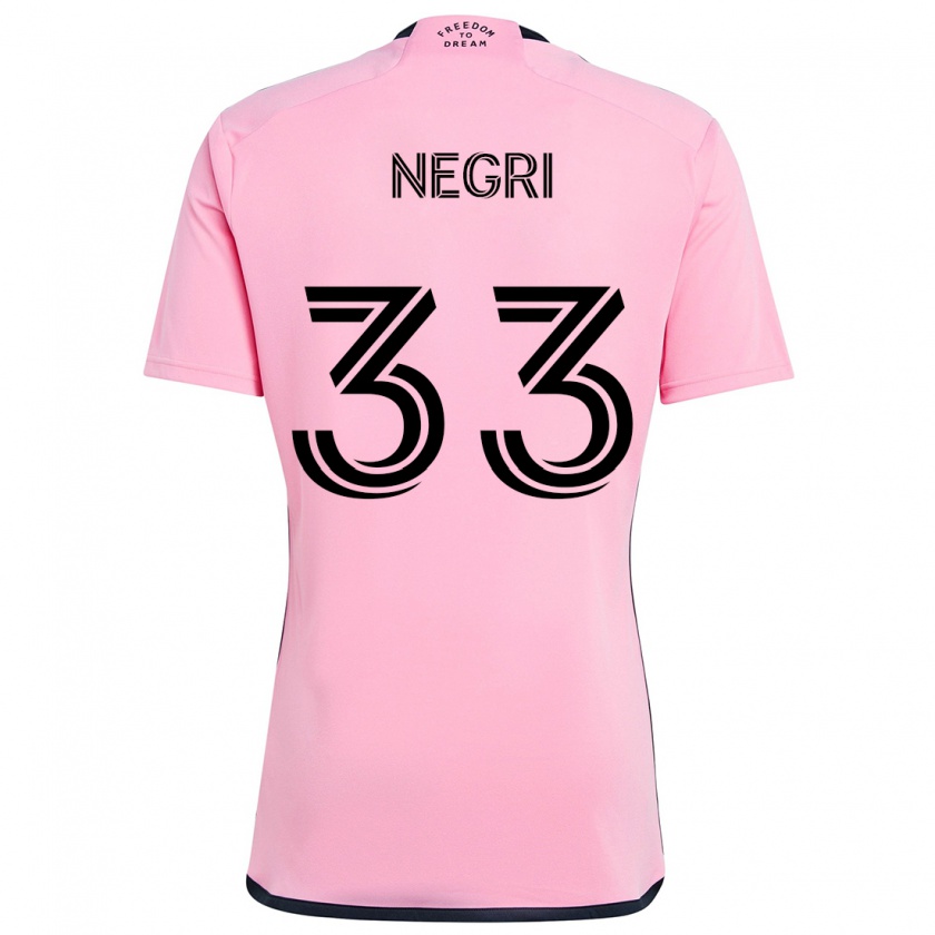 Kandiny Kinderen Franco Negri #33 Roze Thuisshirt Thuistenue 2024/25 T-Shirt België