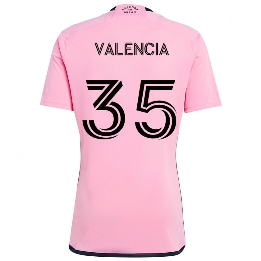 Kandiny Kinderen Felipe Valencia #35 Roze Thuisshirt Thuistenue 2024/25 T-Shirt