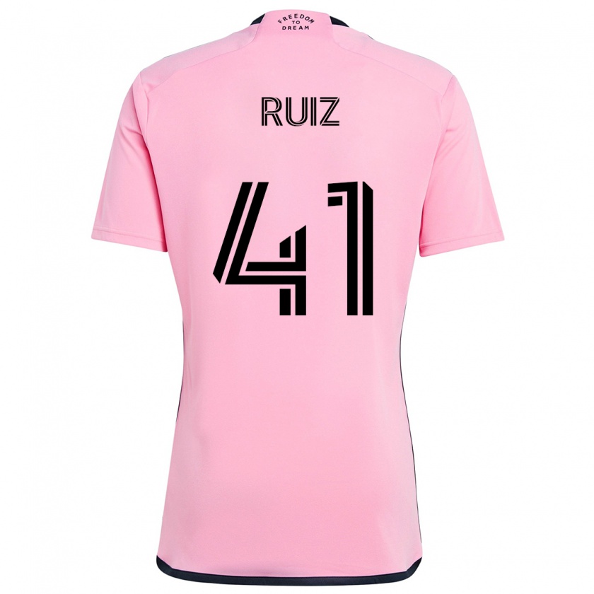 Kandiny Niño Camiseta David Ruíz #41 Rosa 1ª Equipación 2024/25 La Camisa