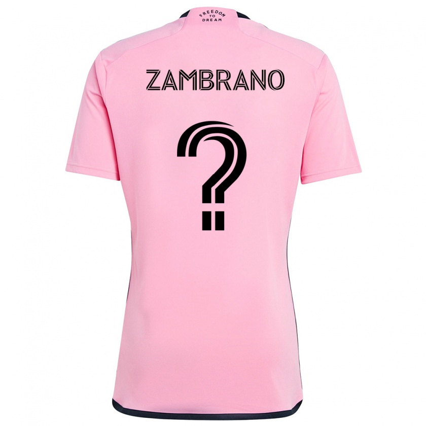 Kandiny Niño Camiseta Matteo Zambrano #0 Rosa 1ª Equipación 2024/25 La Camisa