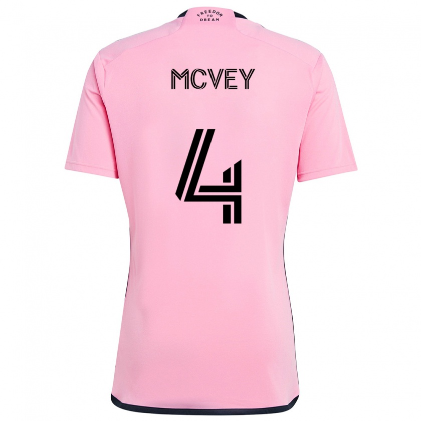 Kandiny Kinderen Christopher Mcvey #4 Roze Thuisshirt Thuistenue 2024/25 T-Shirt België