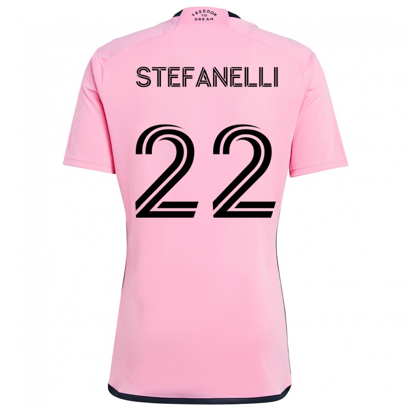 Kandiny Kinderen Nicolás Stefanelli #22 Roze Thuisshirt Thuistenue 2024/25 T-Shirt België