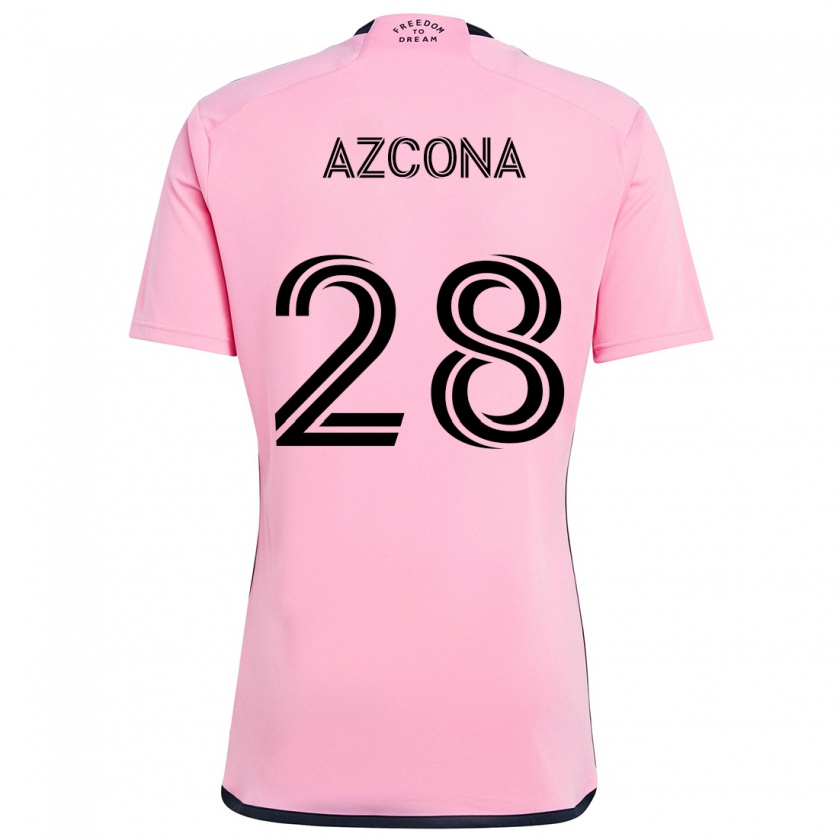 Kandiny Niño Camiseta Edison Azcona #28 Rosa 1ª Equipación 2024/25 La Camisa