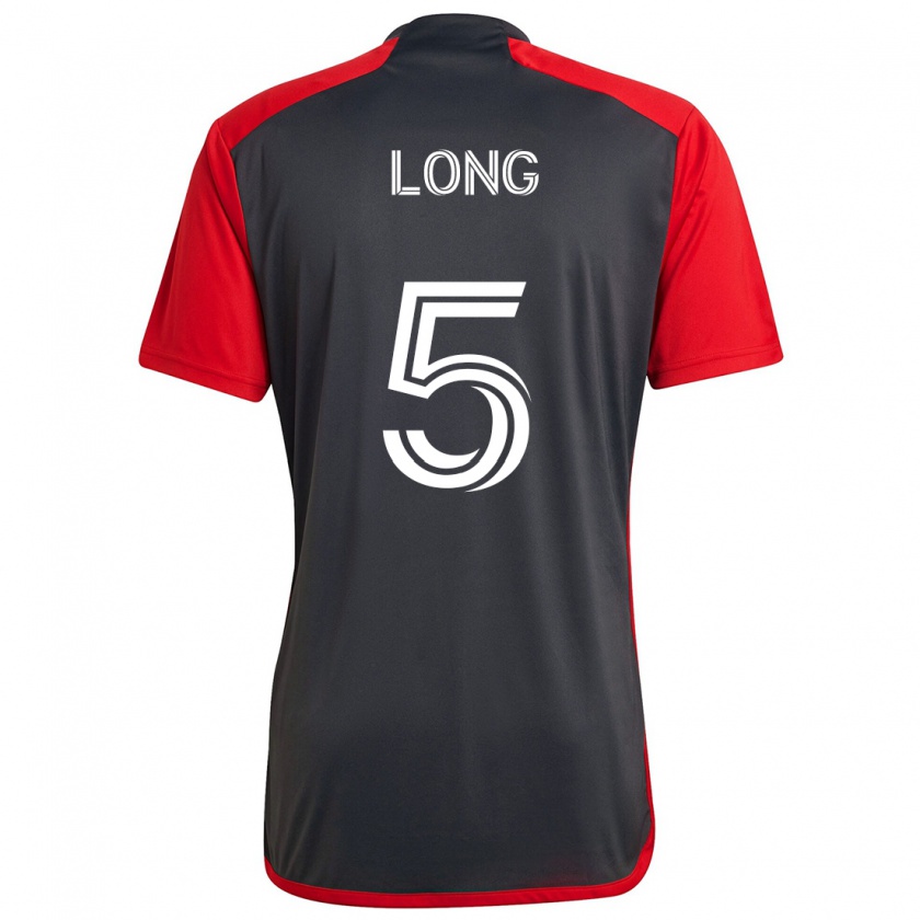 Kandiny Kinderen Kevin Long #5 Grijs Rood Thuisshirt Thuistenue 2024/25 T-Shirt België