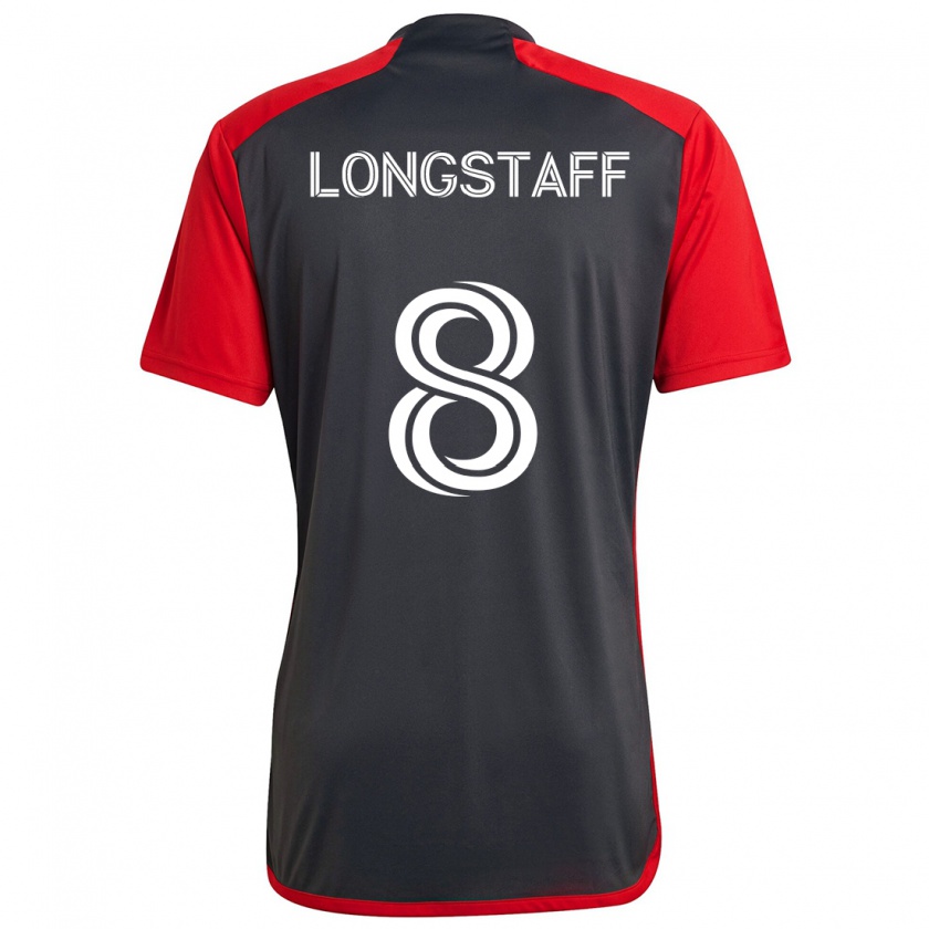 Kandiny Kinder Matty Longstaff #8 Grau Rot Heimtrikot Trikot 2024/25 T-Shirt Österreich