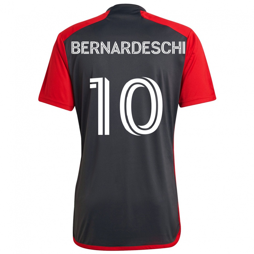 Kandiny Kinderen Federico Bernardeschi #10 Grijs Rood Thuisshirt Thuistenue 2024/25 T-Shirt België