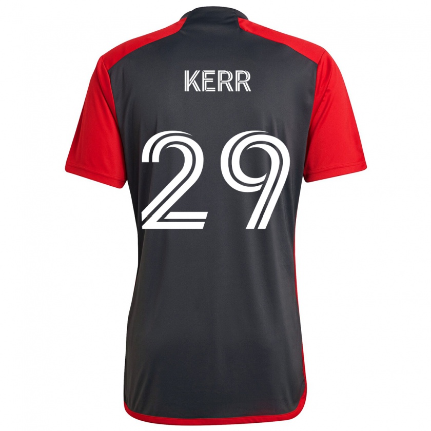 Kandiny Kinder Deandre Kerr #29 Grau Rot Heimtrikot Trikot 2024/25 T-Shirt Österreich