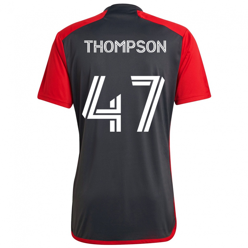 Kandiny Bambino Maglia Kosi Thompson #47 Grigio Rosso Kit Gara Home 2024/25 Maglietta