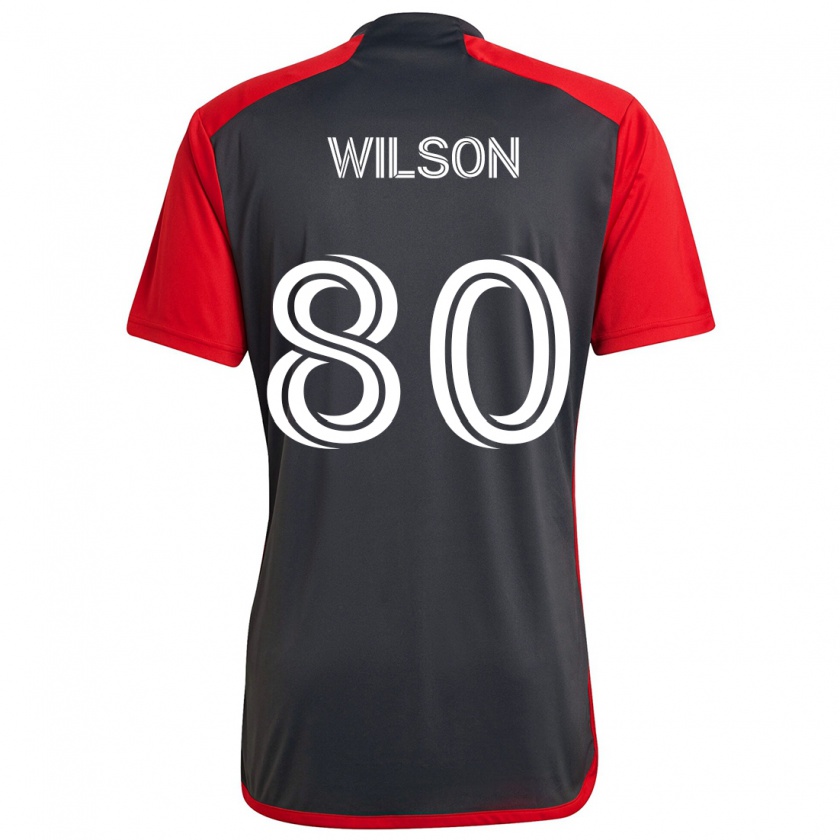 Kandiny Kinderen Shafique Wilson #80 Grijs Rood Thuisshirt Thuistenue 2024/25 T-Shirt