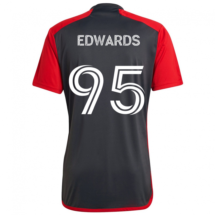 Kandiny Kinder Nathaniel Edwards #95 Grau Rot Heimtrikot Trikot 2024/25 T-Shirt Österreich