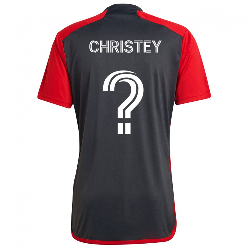 Kandiny Kinderen Quentin Christey #0 Grijs Rood Thuisshirt Thuistenue 2024/25 T-Shirt België