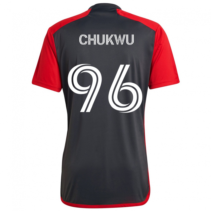 Kandiny Kinderen Richard Chukwu #96 Grijs Rood Thuisshirt Thuistenue 2024/25 T-Shirt België