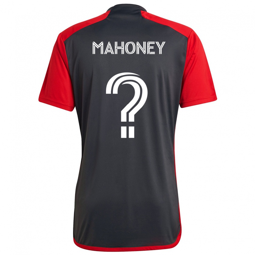 Kandiny Kinderen Adrian Mahoney #0 Grijs Rood Thuisshirt Thuistenue 2024/25 T-Shirt België