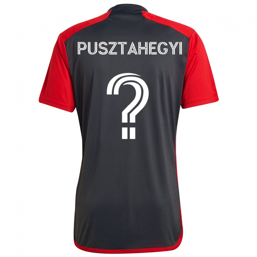 Kandiny Kinderen Tristan Pusztahegyi #0 Grijs Rood Thuisshirt Thuistenue 2024/25 T-Shirt België