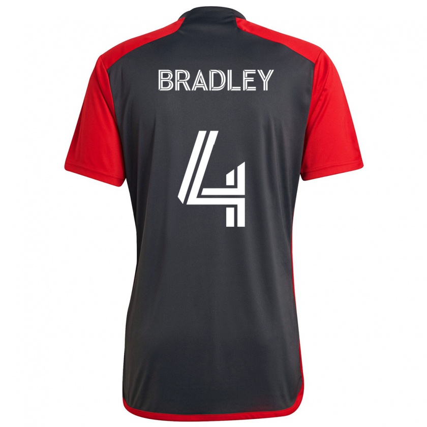 Kandiny Kinderen Michael Bradley #4 Grijs Rood Thuisshirt Thuistenue 2024/25 T-Shirt