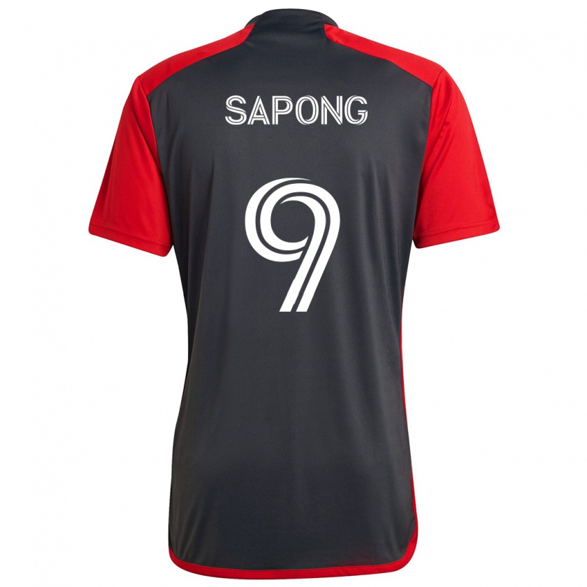 Kandiny Kinderen C.j. Sapong #9 Grijs Rood Thuisshirt Thuistenue 2024/25 T-Shirt België