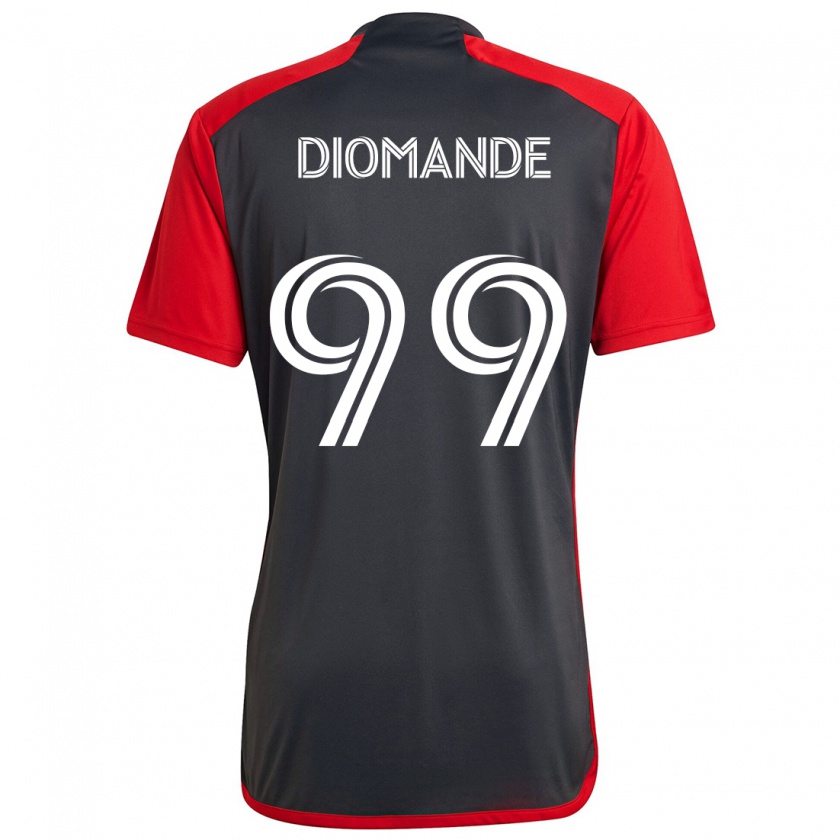 Kandiny Kinder Adama Diomande #99 Grau Rot Heimtrikot Trikot 2024/25 T-Shirt Österreich