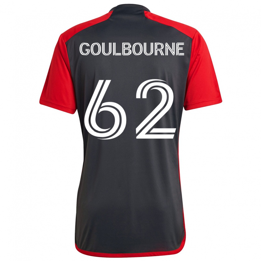 Kandiny Kinderen Rohan Goulbourne #62 Grijs Rood Thuisshirt Thuistenue 2024/25 T-Shirt België