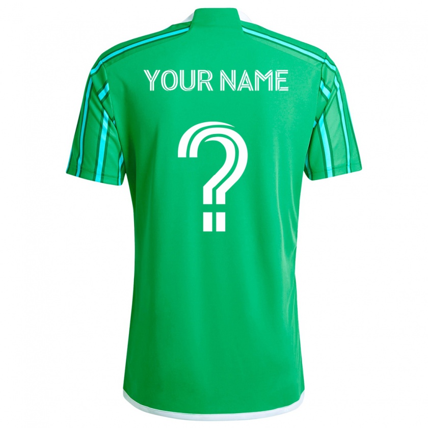 Kandiny Bambino Maglia Il Tuo Nome #0 Verde Bianco Kit Gara Home 2024/25 Maglietta