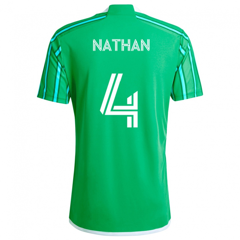 Kandiny Niño Camiseta Nathan #4 Verde Blanco 1ª Equipación 2024/25 La Camisa