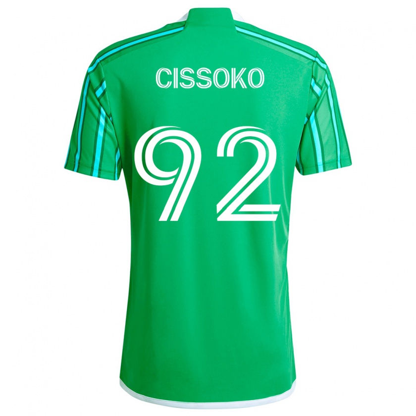 Kandiny Niño Camiseta Abdoulaye Cissoko #92 Verde Blanco 1ª Equipación 2024/25 La Camisa