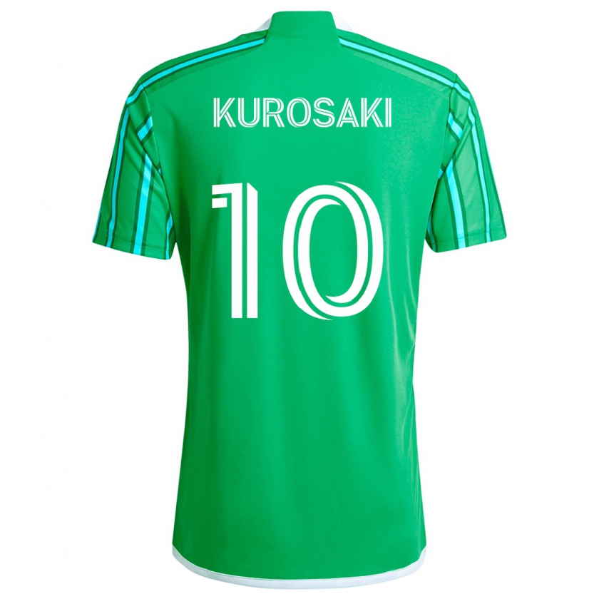 Kandiny Niño Camiseta Yuuka Kurosaki #10 Verde Blanco 1ª Equipación 2024/25 La Camisa