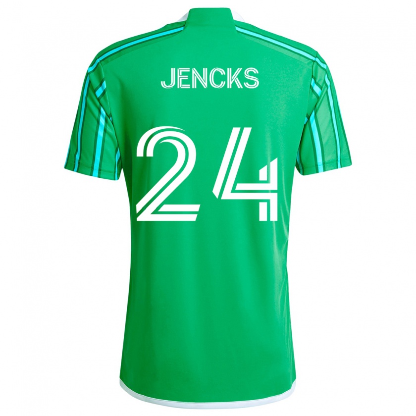 Kandiny Bambino Maglia India Jencks #24 Verde Bianco Kit Gara Home 2024/25 Maglietta