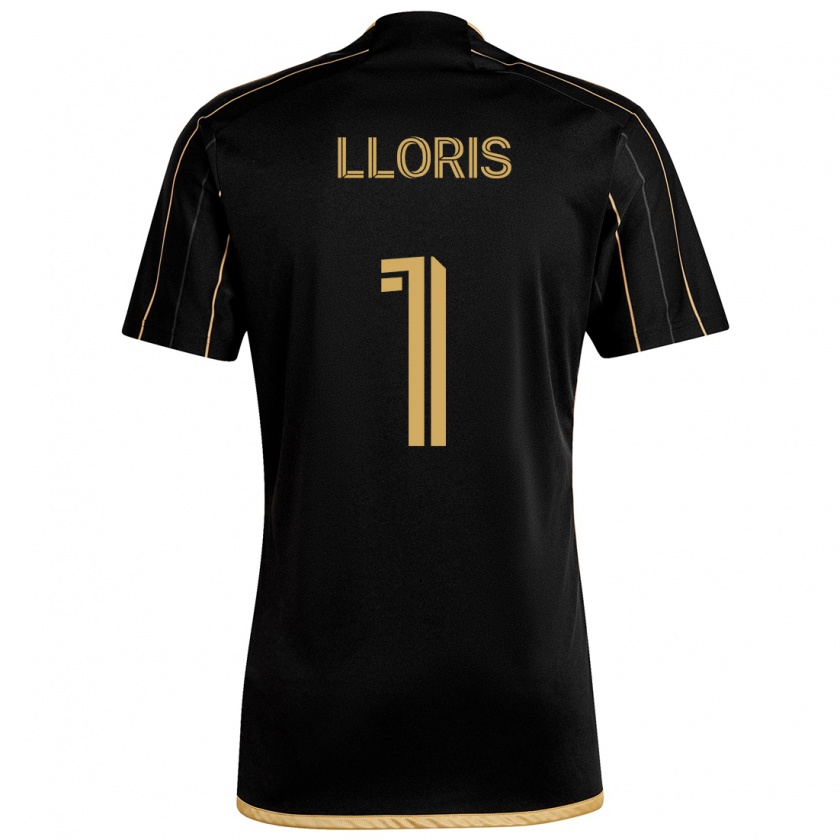 Kandiny Bambino Maglia Hugo Lloris #1 Oro Nero Kit Gara Home 2024/25 Maglietta