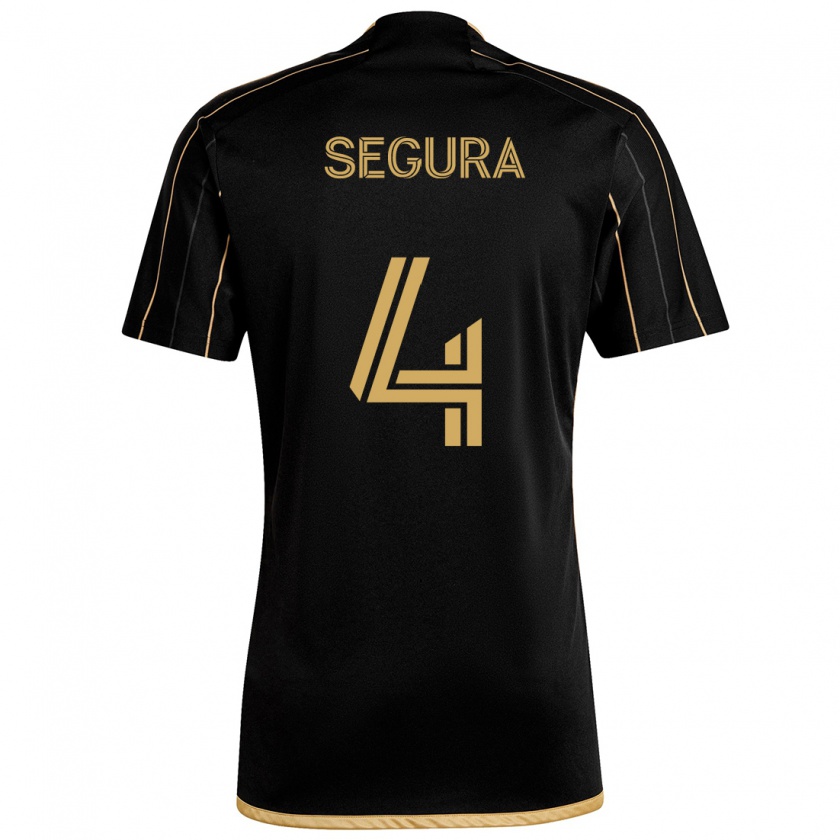 Kandiny Niño Camiseta Eddie Segura #4 Oro Negro 1ª Equipación 2024/25 La Camisa México