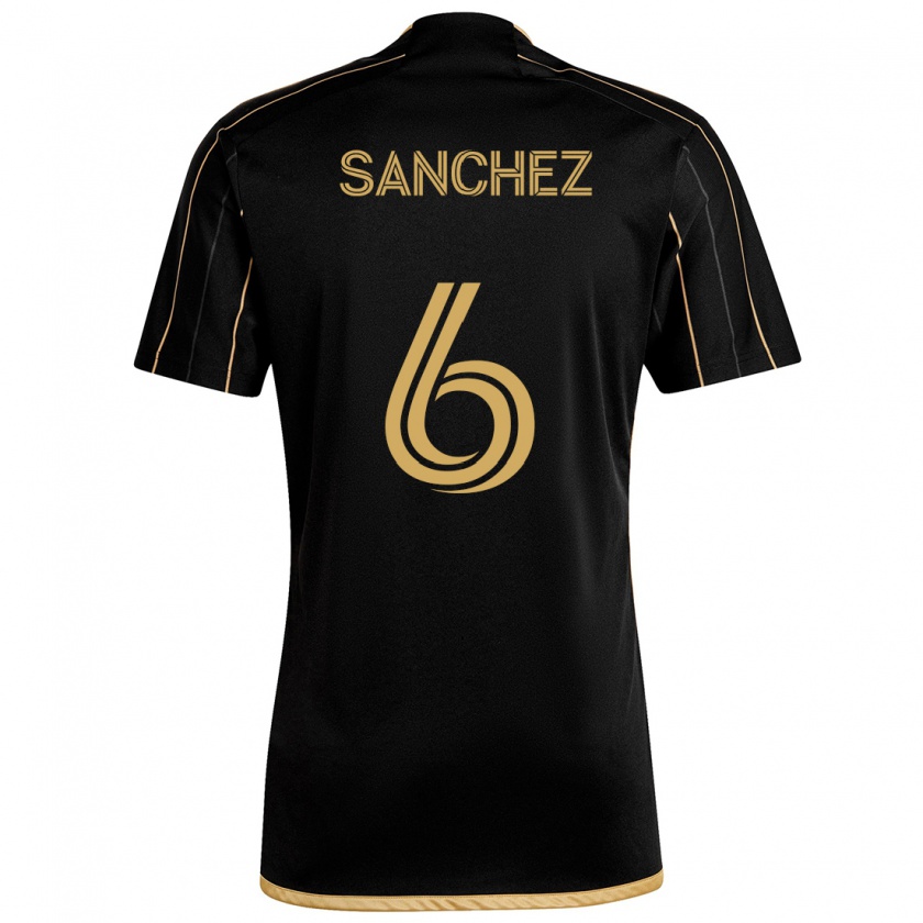 Kandiny Kinderen Ilie Sánchez #6 Zwart Goud Thuisshirt Thuistenue 2024/25 T-Shirt België