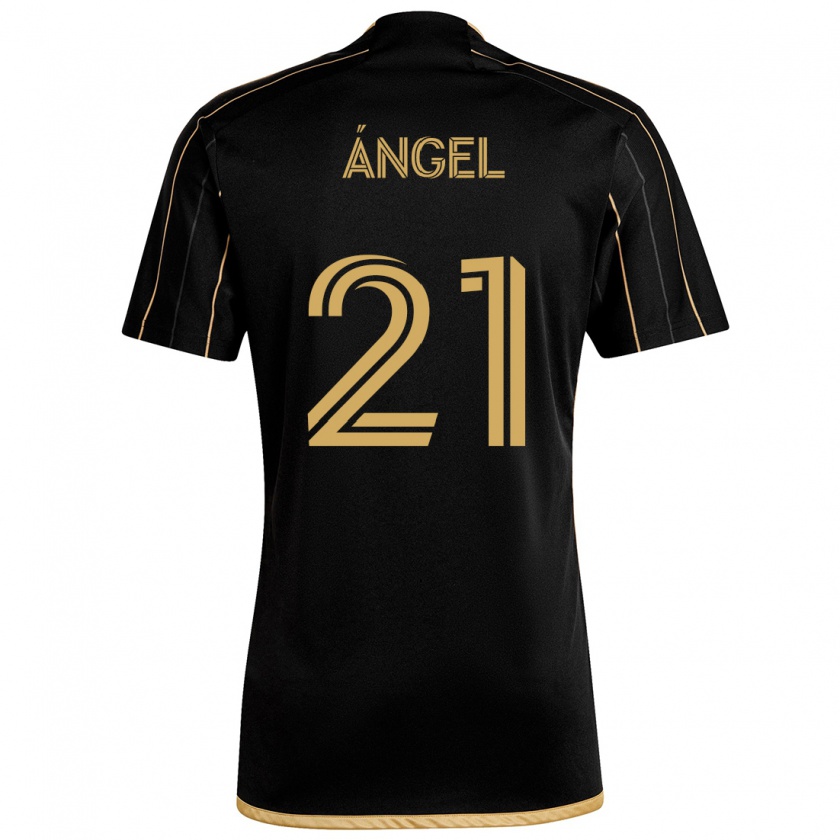 Kandiny Kinderen Tomás Ángel #21 Zwart Goud Thuisshirt Thuistenue 2024/25 T-Shirt