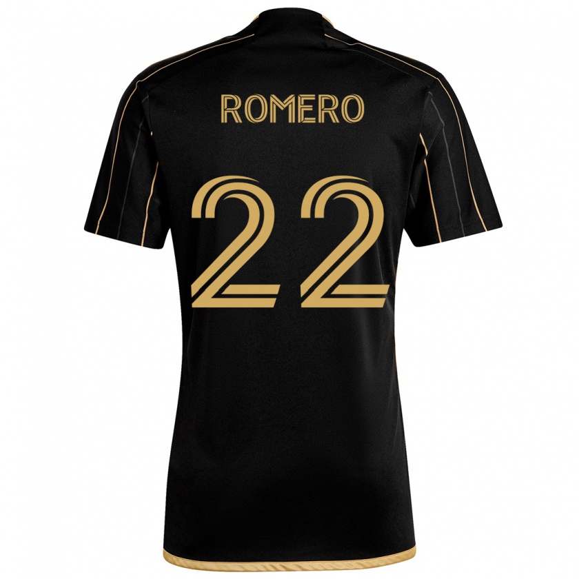 Kandiny Niño Camiseta Abraham Romero #22 Oro Negro 1ª Equipación 2024/25 La Camisa México