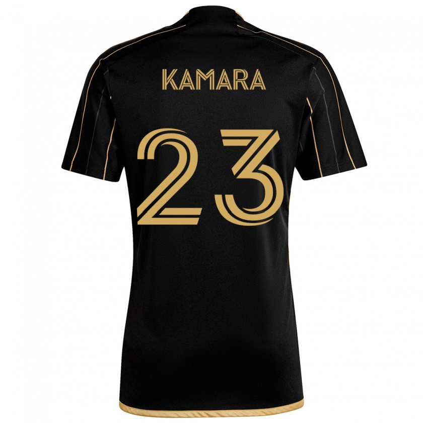 Kandiny Kinder Kei Kamara #23 Schwarzes Gold Heimtrikot Trikot 2024/25 T-Shirt Österreich