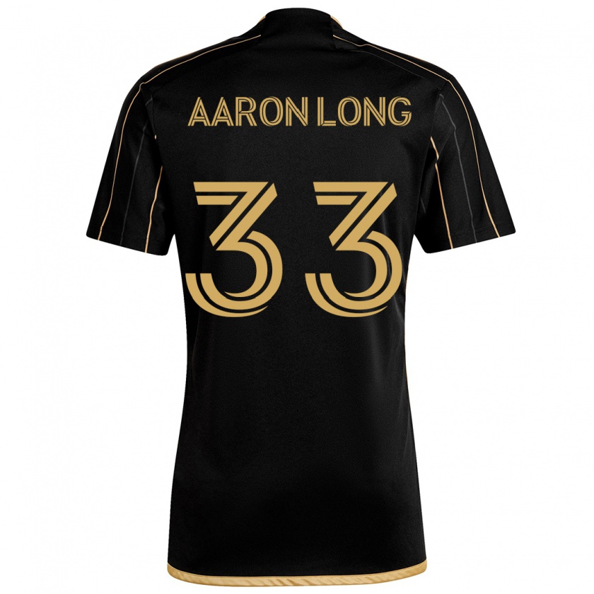 Kandiny Kinderen Aaron Long #33 Zwart Goud Thuisshirt Thuistenue 2024/25 T-Shirt