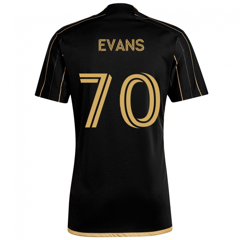 Kandiny Kinderen Matthew Evans #70 Zwart Goud Thuisshirt Thuistenue 2024/25 T-Shirt België