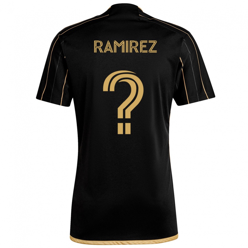 Kandiny Niño Camiseta Dennis Ramirez #0 Oro Negro 1ª Equipación 2024/25 La Camisa