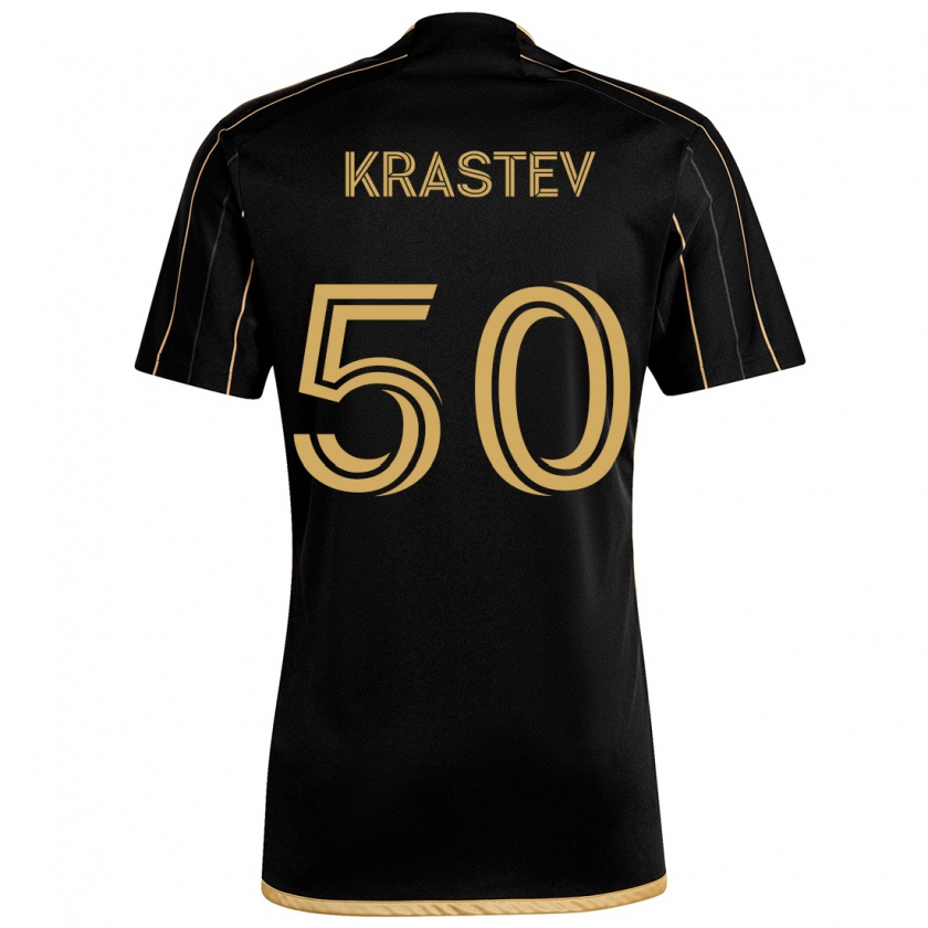 Kandiny Niño Camiseta Filip Krastev #50 Oro Negro 1ª Equipación 2024/25 La Camisa